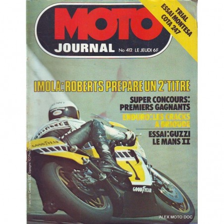 moto journal,Moto journal 412,revue,moto,essai,journal,Honda,BMW,Kawasaki,Suzuki,Yamaha,Triumph,Bsa,Harley,Norton,revue moto,