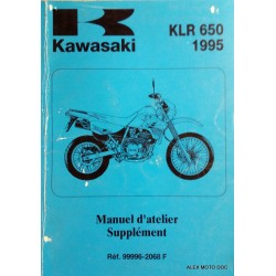 Manuel d'atelier Kawasaki KLR 650 (supplément) de 1995