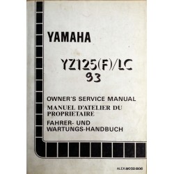 Manuel d'atelier Yamaha YZ 125 (F) de 1993