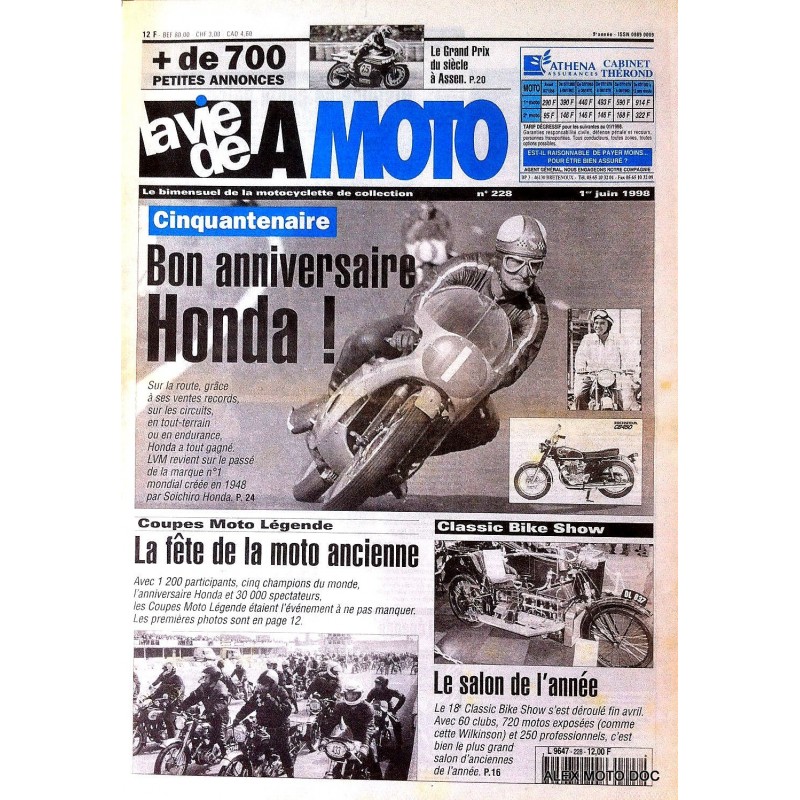 La vie de la moto 228 , LVM 228, revue,moto,essai,journal,Honda,BMW,Kawasaki,Suzuki,Yamaha,Triumph,Bsa,revue moto,