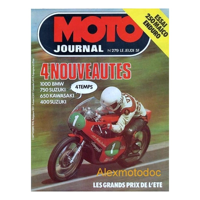 moto journal,Moto journal 279,revue,moto,essai,journal,Honda,BMW,Kawasaki,Suzuki,Yamaha,Triumph,Bsa,Harley,Norton,revue moto,