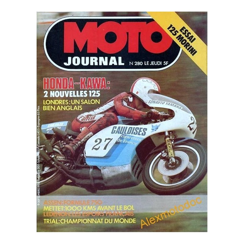 moto journal,Moto journal 280,revue,moto,essai,journal,Honda,BMW,Kawasaki,Suzuki,Yamaha,Triumph,Bsa,Harley,Norton,revue moto,