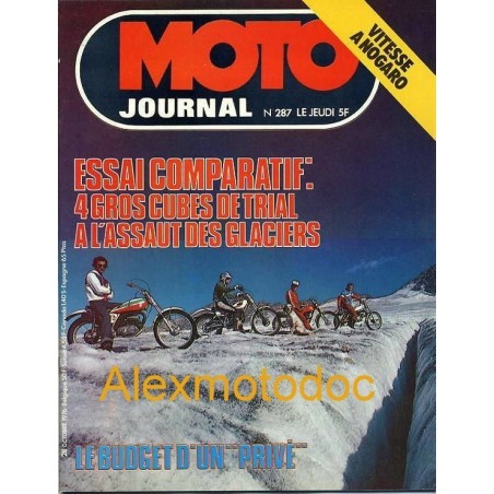 moto journal,Moto journal 287,revue,moto,essai,journal,Honda,BMW,Kawasaki,Suzuki,Yamaha,Triumph,Bsa,Harley,Norton,revue moto,