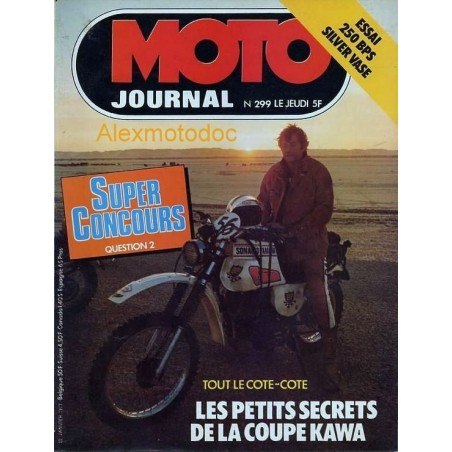 moto journal,Moto journal 299,revue,moto,essai,journal,Honda,BMW,Kawasaki,Suzuki,Yamaha,Triumph,Bsa,Harley,Norton,revue moto,