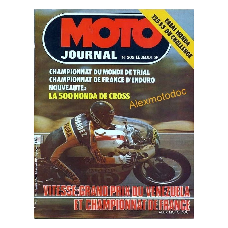 moto journal,Moto journal 308,revue,moto,essai,journal,Honda,BMW,Kawasaki,Suzuki,Yamaha,Triumph,Bsa,Harley,Norton,revue moto,