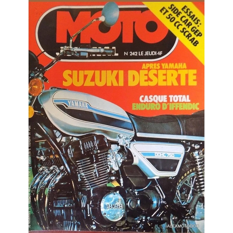 moto journal,Moto journal 242,revue,moto,essai,journal,Honda,BMW,Kawasaki,Suzuki,Yamaha,Triumph,Bsa,Harley,Norton,revue moto,